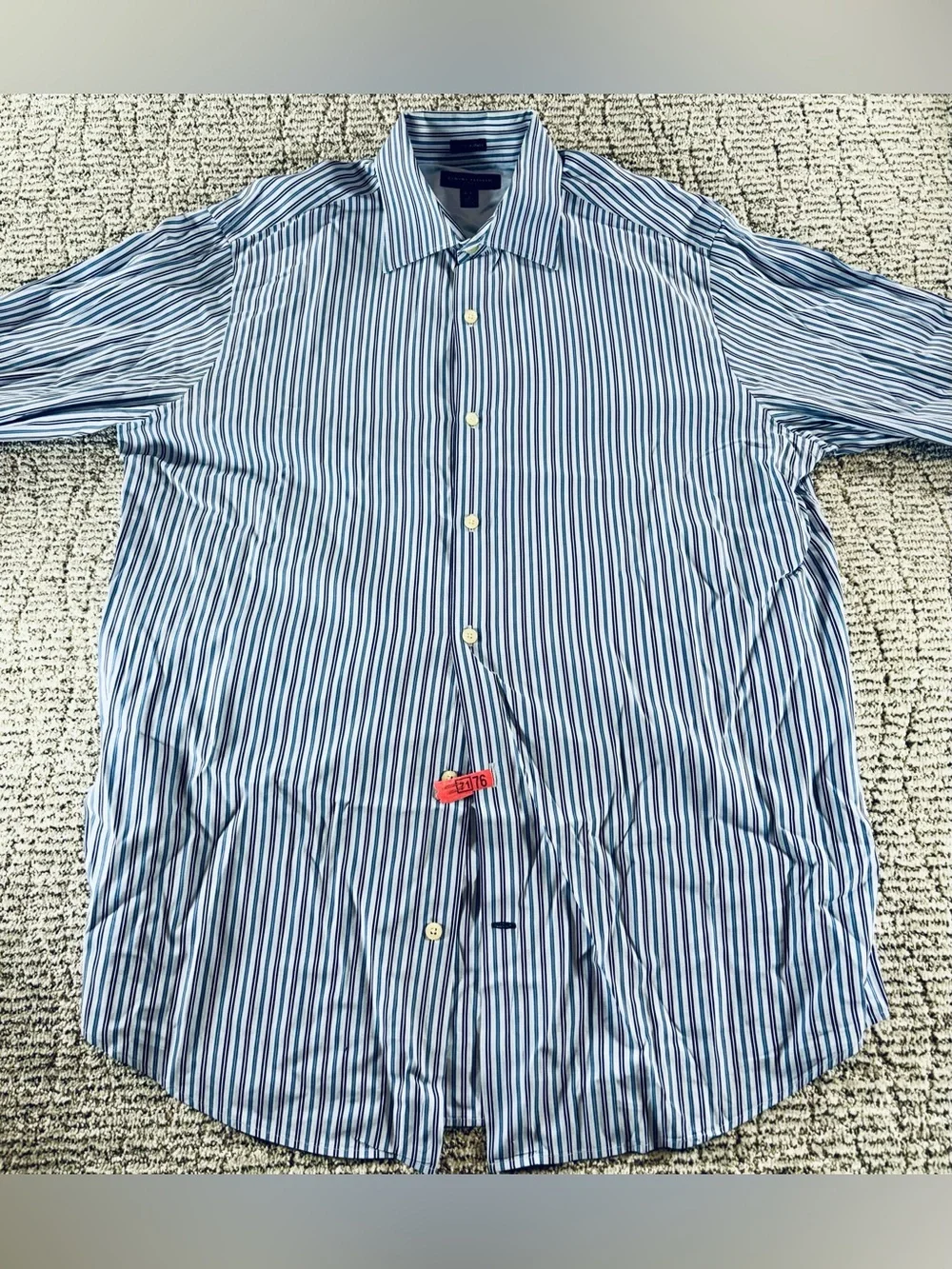 Banana Republic Men’s Large (16/16.5) Blue Fitted Striped Button Down Shirt
